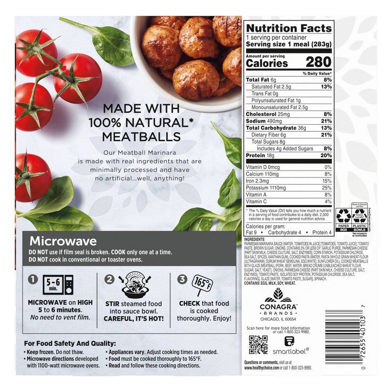 slide 7 of 7, Healthy Choice Simply Steamers Frozen Meatball Marinara - 10oz, 10 oz