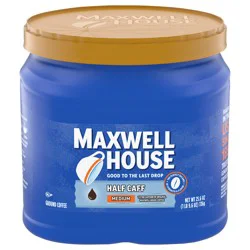 Maxwell House Half Caff Original Medium Roast Ground Coffee, 25.6 oz Canister