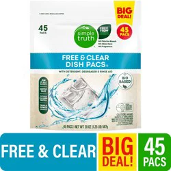 Simple Truth Free & Clear Bio-Based Dishwasher Detergent Pods, 45 ct