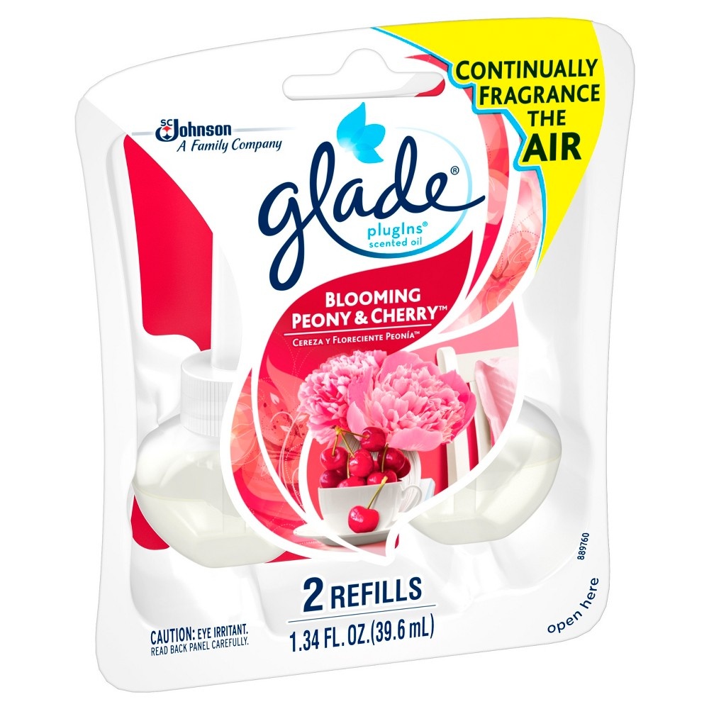 slide 3 of 4, Glade PlugIns Scented Oil Air Freshener Refill, Blooming Peony & Cherry, 2 ct; 1.34 oz