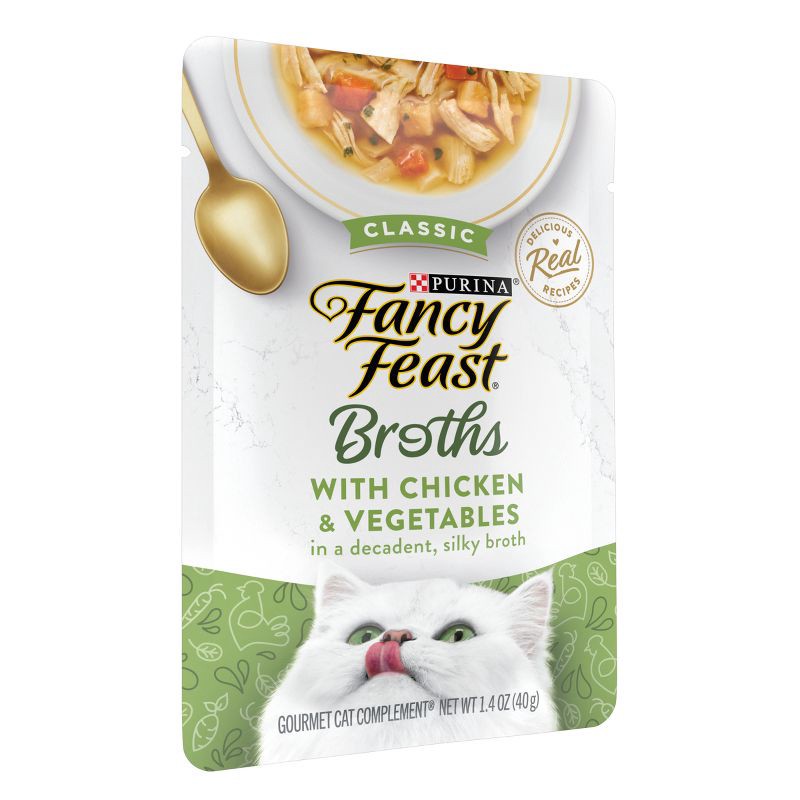 slide 4 of 6, Purina Fancy Feast Lickable Broths Classic Wet Cat Food with Chicken Flavor - 1.4oz, 1.4 oz