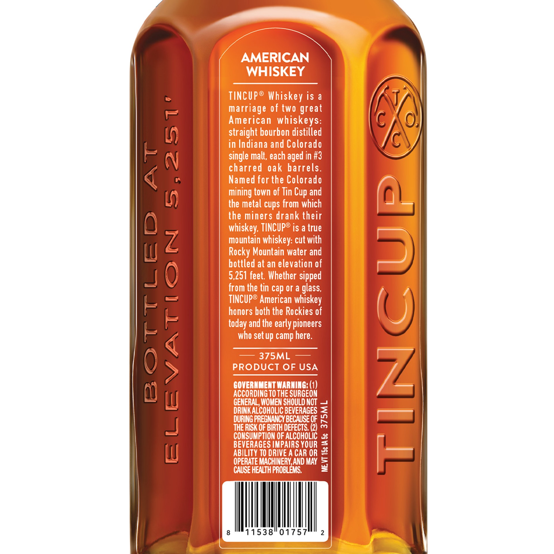 slide 5 of 5, Tincup American Whiskey Original 84 Proof - 375 ml, 375 ml