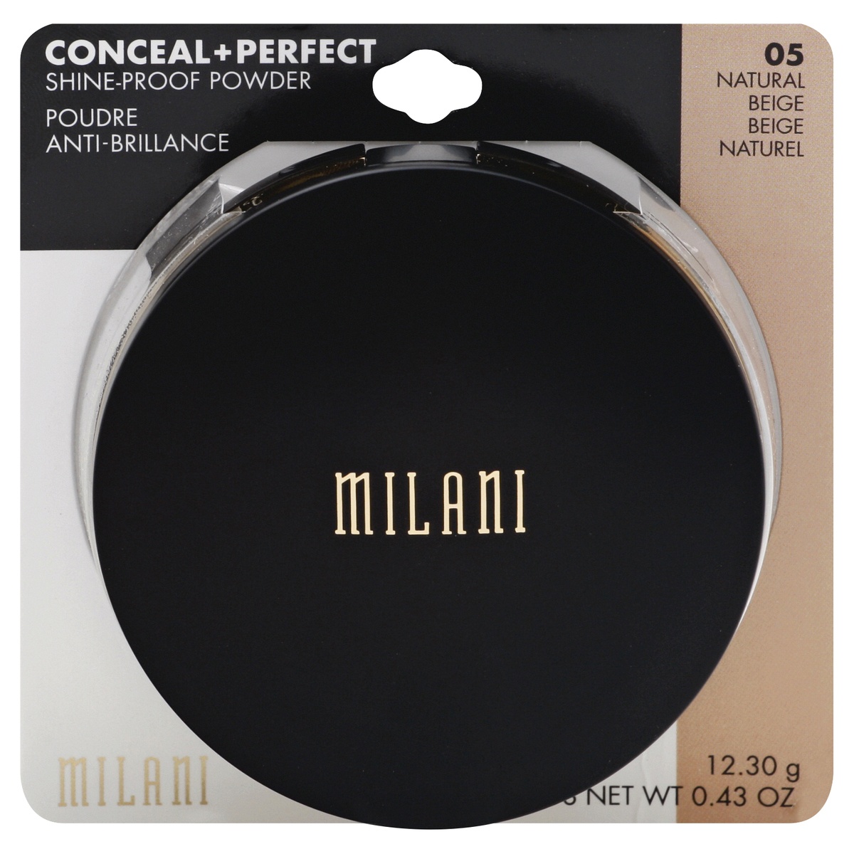 slide 1 of 2, Milani Conceal+Perfect Shine-Proof Powder Natural Beige, 0.42 oz