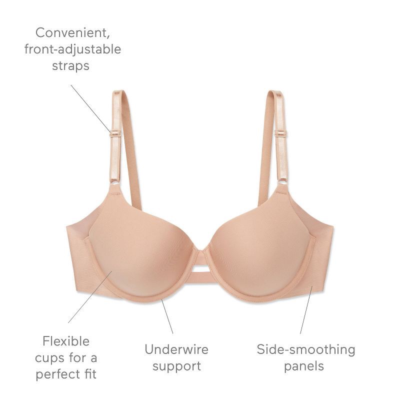 slide 5 of 6, Simply Perfect by Warner's Women's Underarm Smoothing Underwire Bra TA4356 - 34D White, 1 ct