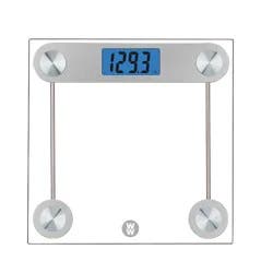 Weight Watchers Digital Glass Scale with LCD Display and Backlight Clear: Electronic Personal Bathroom Scale, 400 lb Capacity