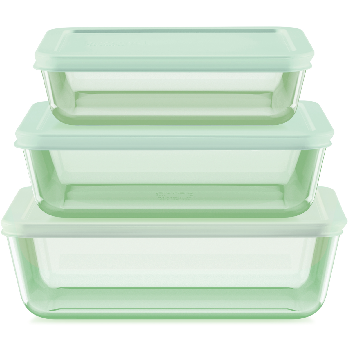 slide 1 of 1, Pyrex Ss Tint 6pc Rec Green - EA, 6 pc
