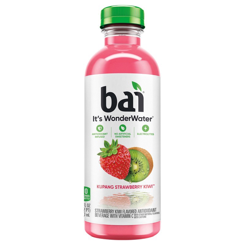 slide 1 of 1, Bai Antioxidant Infused Water Beverage, Kupang Strawberry Kiwi, 18 Fluid Ounce Bottle, 18 fl oz