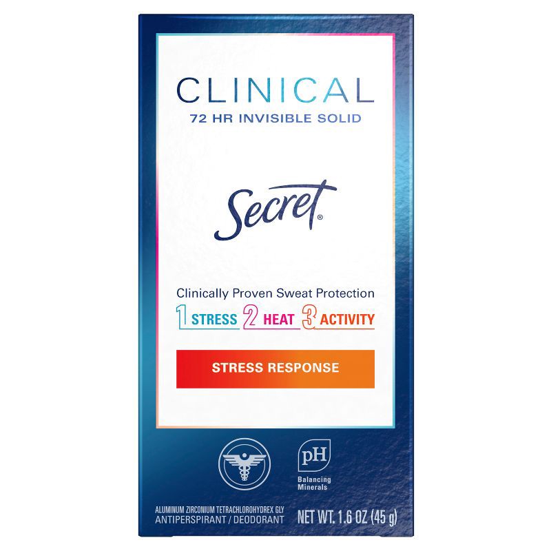 slide 5 of 7, Secret Clinical Strength Invisible Solid Antiperspirant and Deodorant for Women - Stress Response - 1.6oz, 1.6 oz