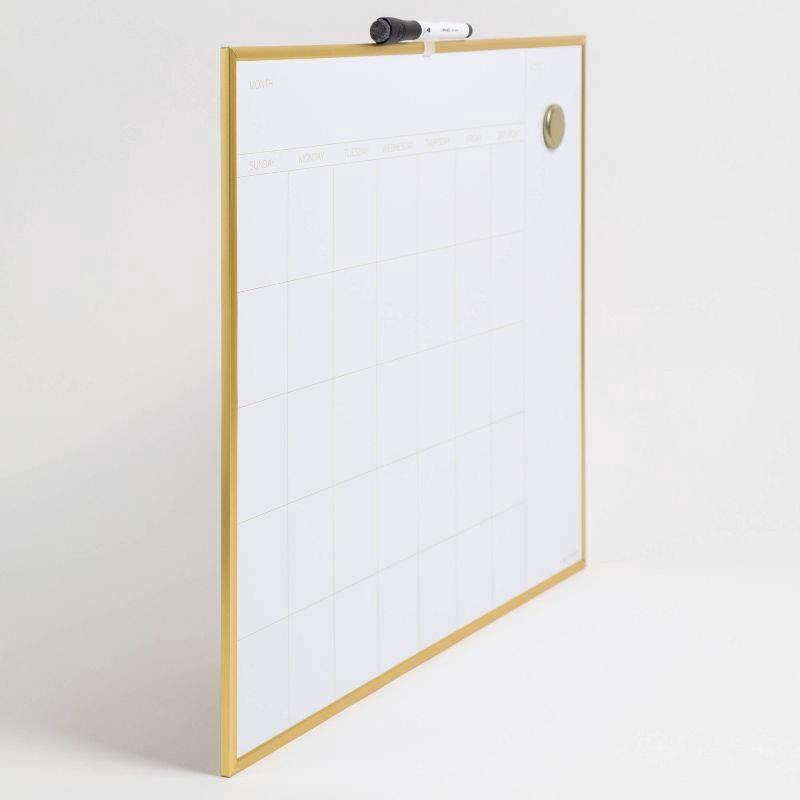 slide 3 of 5, U Brands 16"x20" Dry Erase Calendar Board Gold, 1 ct