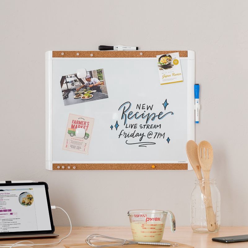 slide 2 of 6, U Brands 16"x20" Pin-it Frame Magnetic Dry Erase Board Value Pack: Wall Mount Whiteboard with Magnets & Marker, 1 ct