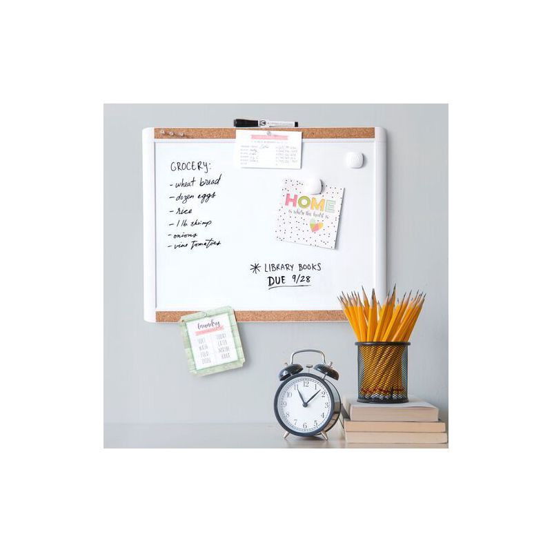slide 6 of 6, U Brands 16"x20" Pin-it Frame Magnetic Dry Erase Board Value Pack: Wall Mount Whiteboard with Magnets & Marker, 1 ct