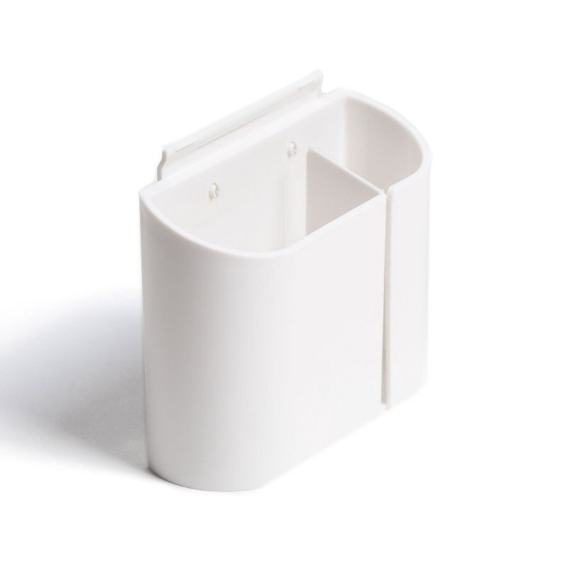 slide 4 of 6, U Brands Utility Cup Magnetic Storage GRUV White: Magnetic Pen Holder for Whiteboard & Locker, Plastic Presentation Board Accessory, 1 ct