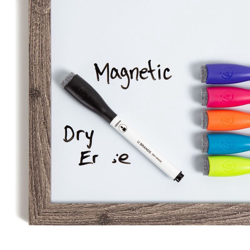 slide 6 of 6, U Brands 6ct Magnetic Dry Erase Markers with Eraser Cap, 6 ct