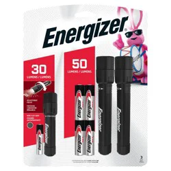 Energizer 3pk X Focus LED Flashlight: Small Portable Light Set with Batteries, Adjustable LED, Black, All Ages