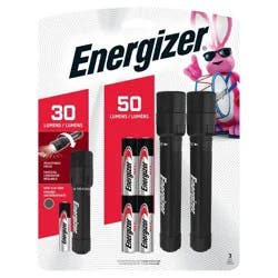 Energizer 3pk X Focus LED Flashlight: Small Portable Light Set with Batteries, Adjustable LED, Black, All Ages
