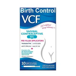 VCF Contraceptive Fragrance free Gel Pre-Filled Applicators - 10ct