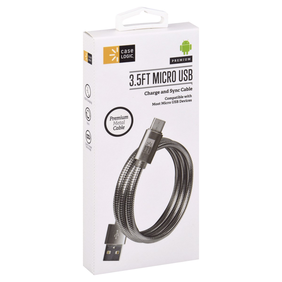 slide 6 of 10, Case Logic 3.5FT Micro USB Premium Metal Charge and Sync Cable 1 ea, 1 ea