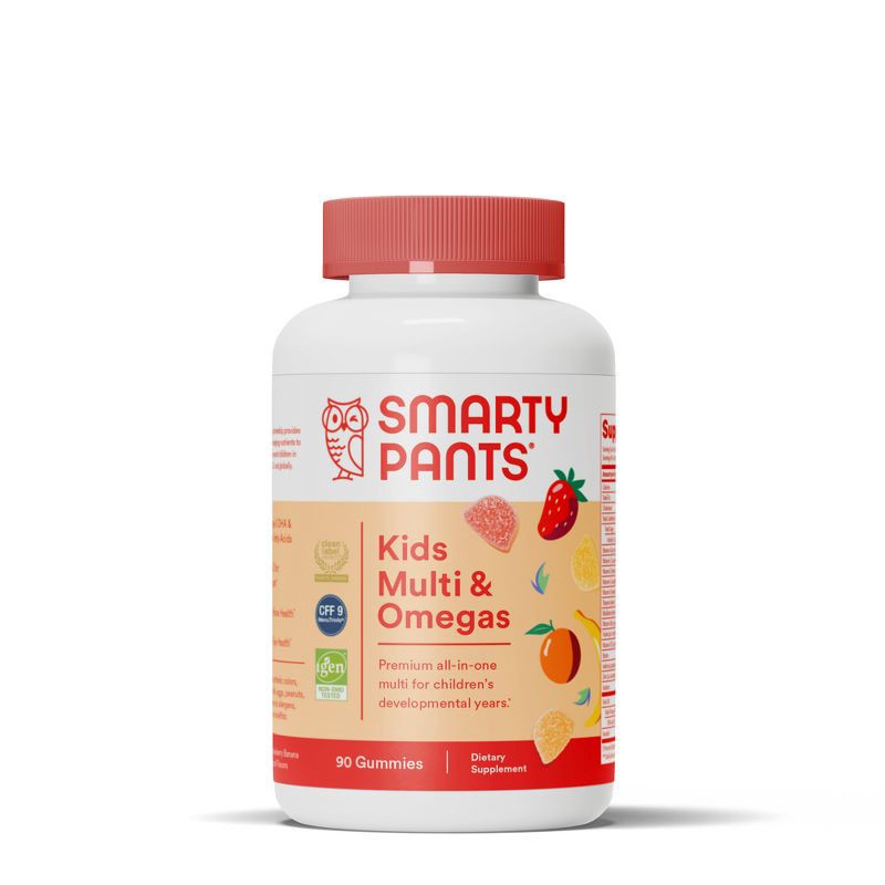 slide 3 of 13, SmartyPants Kids Multi & Omega 3 Fish Oil Gummy Vitamins with D3, C & B12 - 90 ct, 12 x 90 ct