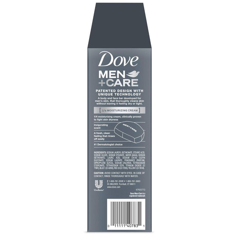 slide 3 of 5, Dove Men+Care Clean Comfort Body & Face Bar Soap - 8pk - 3.75oz each, 8 ct, 3.75 oz