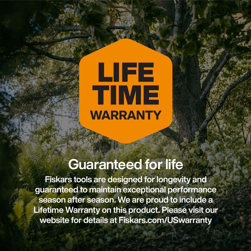 slide 9 of 11, Fiskars 3pc Tree & Shrub Care Set: Rust-Resistant Steel, Lifetime Limited Warranty, 3 ct