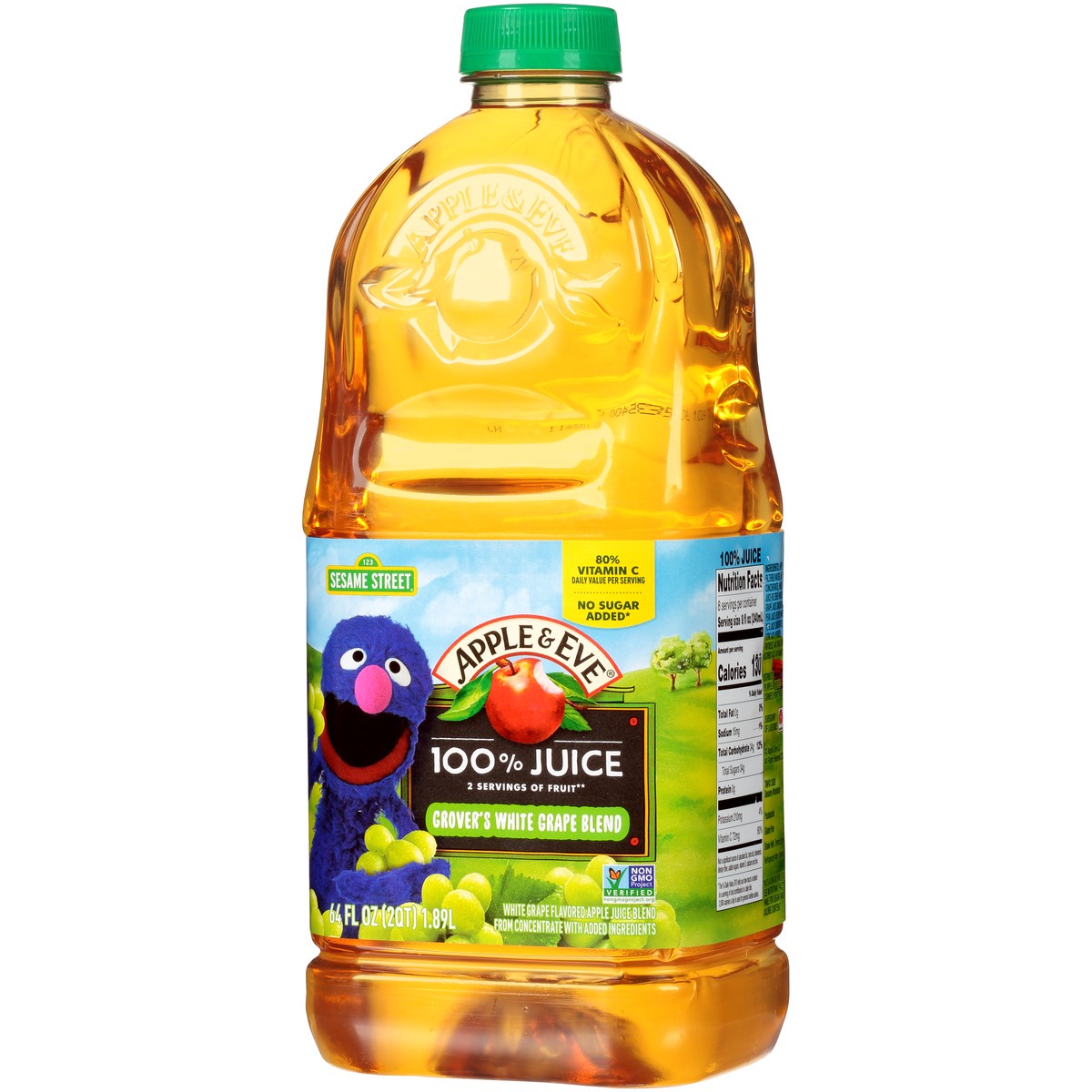 slide 1 of 11, Apple & Eve Sesame Street Grover's White Grape Blend 100% Juice 64 fl. oz. Bottle, 64 fl oz