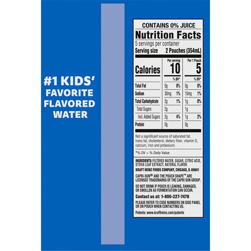 slide 10 of 13, Capri Sun Roaring Waters Fruit Punch Pack - 10pk/6 fl oz Pouches, 10 ct; 6 fl oz