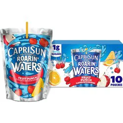 Capri Sun Roarin' Waters Fruit Punch Wave Flavored Water - 10pk/6 fl oz Pouches