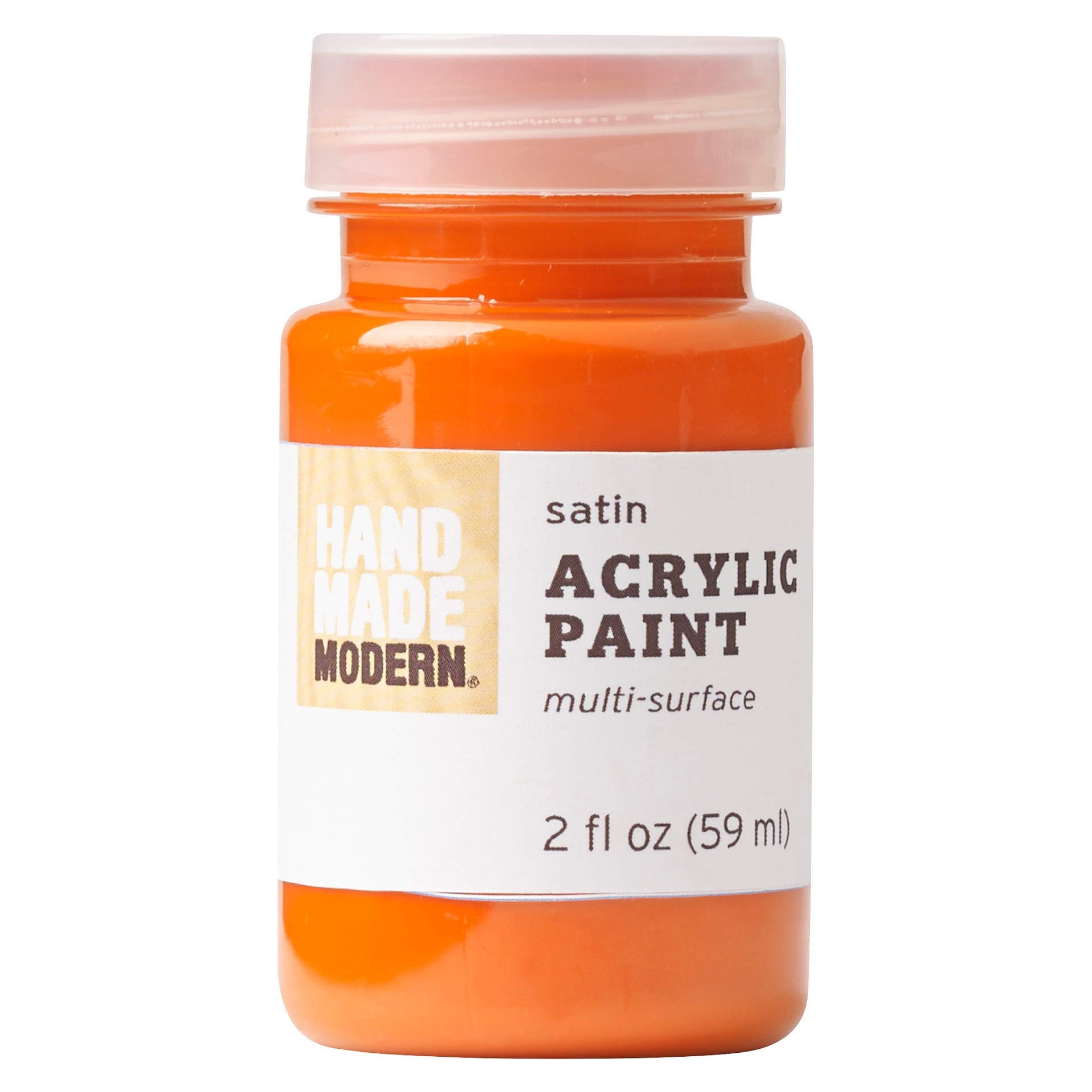 slide 1 of 1, Hand Made Modern Satin Acrylic Paint - Orange, 2 oz