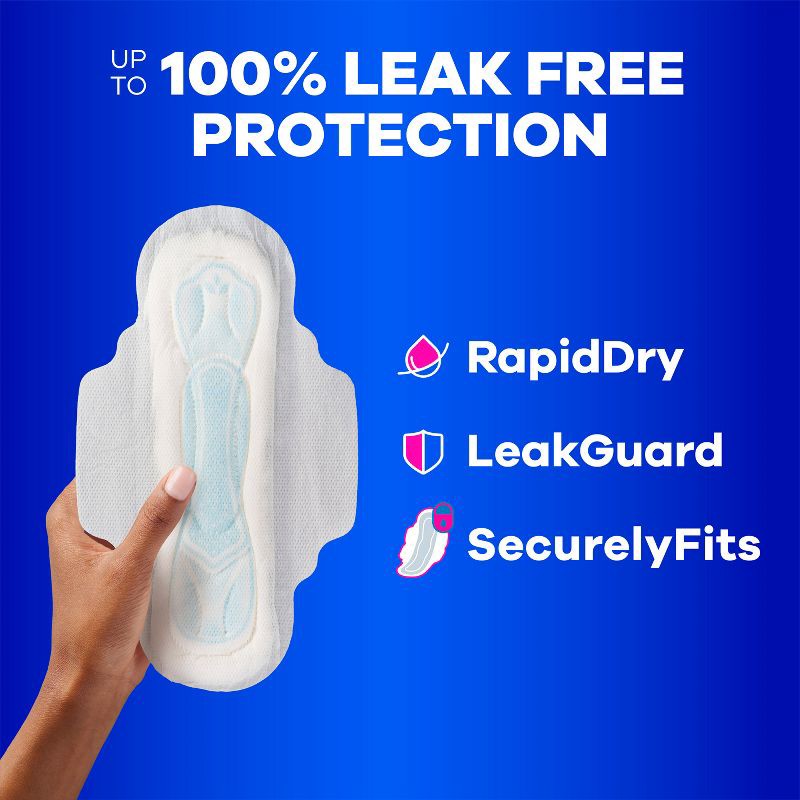 slide 4 of 10, Always Maxi Pads Long Super Absorbency Unscented with Wings - Size 2 - 42ct, 2 pk; 42 ct