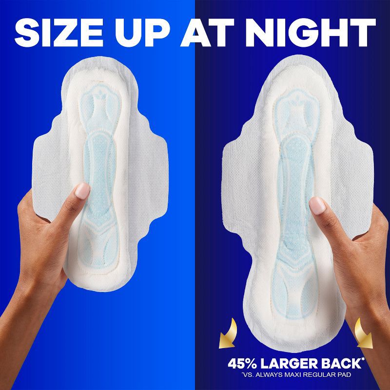 slide 8 of 10, Always Maxi Pads Long Super Absorbency Unscented with Wings - Size 2 - 42ct, 2 pk; 42 ct