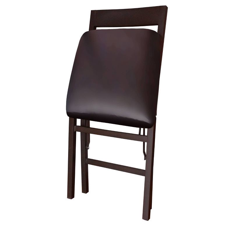 slide 2 of 3, Peakform Wood Ladder Back Padded Folding Chair Brown, 1 ct
