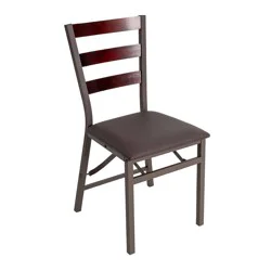 Peakform Wood Ladder Back Padded Folding Chair Brown
