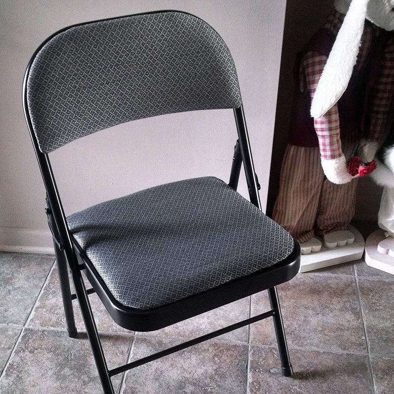 slide 1 of 3, Peakform Fabric Padded Folding Chair Black, 1 ct