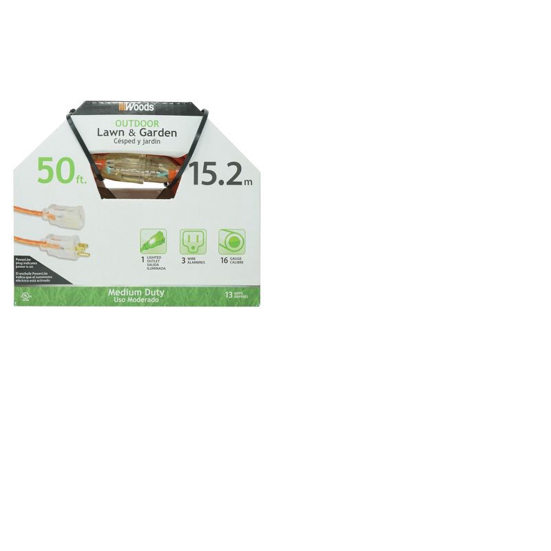 slide 1 of 5, Woods 50' Extension Cord, 1 ct