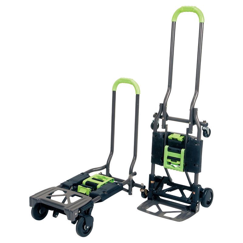 slide 2 of 6, Cosco 2 in 1 Hand Utility Cart Dolly: Steel & Plastic, 300 lb Capacity, No Assembly, Green, 2 Wheel Hand Truck, 1 ct