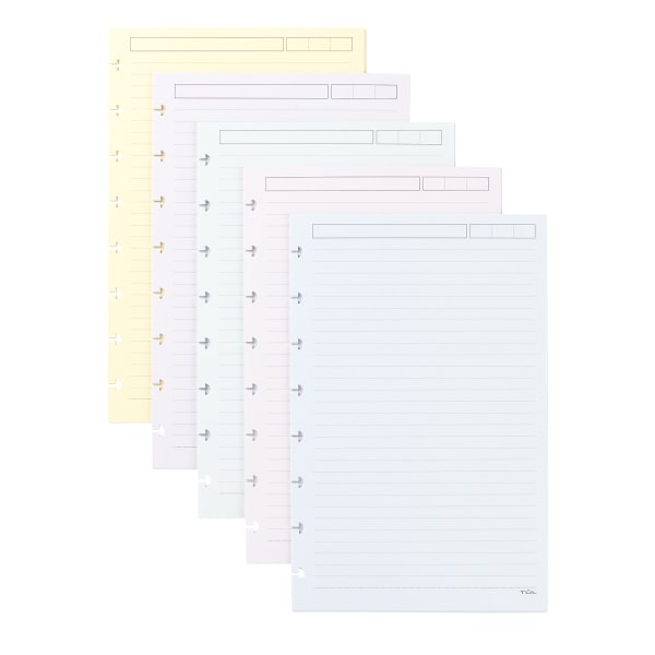 slide 1 of 3, TUL Custom Note-Taking System Discbound Refill Pages, Junior Size, Narrow Ruled, Assorted Colors, 50 ct; 5 1/2 in x 8 1/2 in