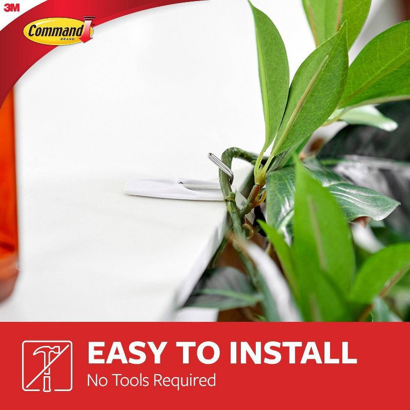 slide 4 of 11, Command Damage-Free Hanging Medium Wire Hooks with Adhesive Strips for Christmas Lights and Holiday Decoration, 7 ct, 2 lb