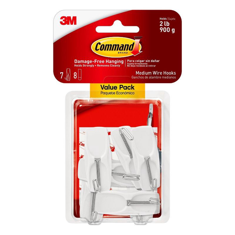 slide 1 of 11, Command Medium Sized Wire Decorative Hooks Value Pack White, 1 ct