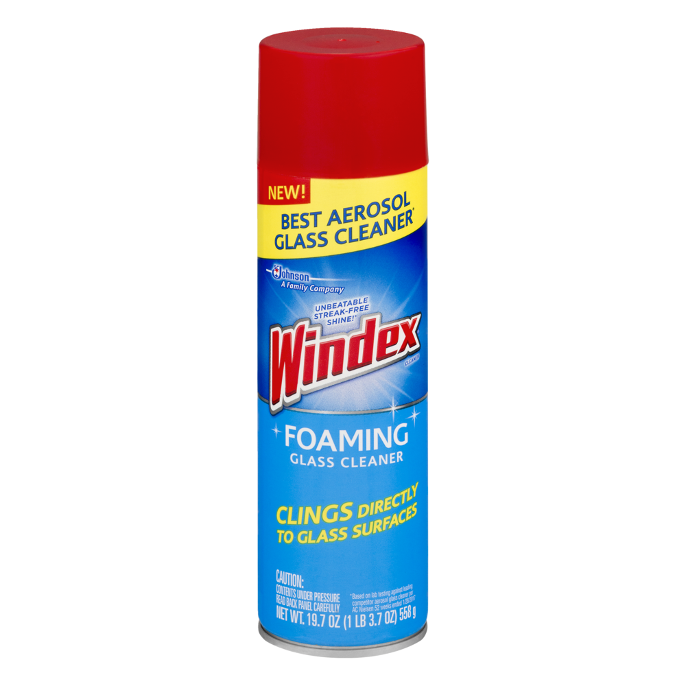 slide 1 of 2, Windex Foaming Glass Cleaner With Ammonia D, Provides Unbeatable Streak-Free Shine, 19.7 Ounce Aerosol, 19.75 oz