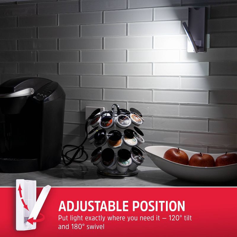 slide 11 of 12, Energizer Battery Operated Swivel Task LED Cabinet Lights Capacitive Touch: Tap Light for Closet, 50 Lumens, 30 Hr Run Time, 1 ct