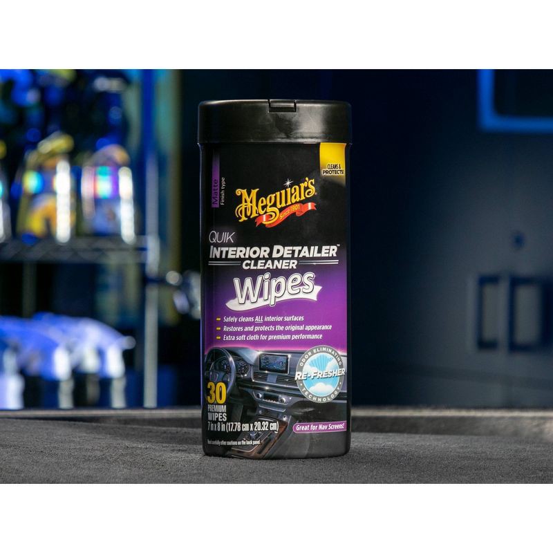 slide 2 of 8, Meguiars 30ct Interior Detailer Wipes, 30 ct