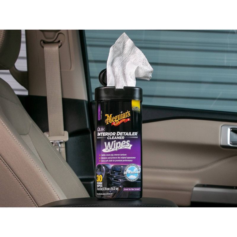 slide 3 of 8, Meguiars 30ct Interior Detailer Wipes, 30 ct