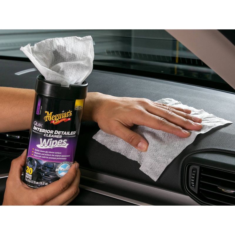 slide 5 of 8, Meguiars 30ct Interior Detailer Wipes, 30 ct