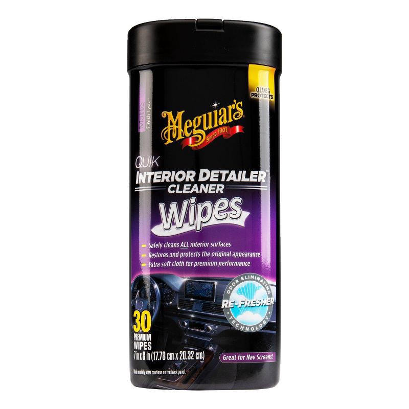 slide 6 of 8, Meguiars 30ct Interior Detailer Wipes, 30 ct