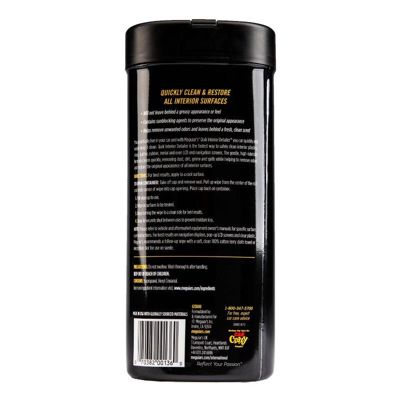 slide 7 of 8, Meguiars 30ct Interior Detailer Wipes, 30 ct