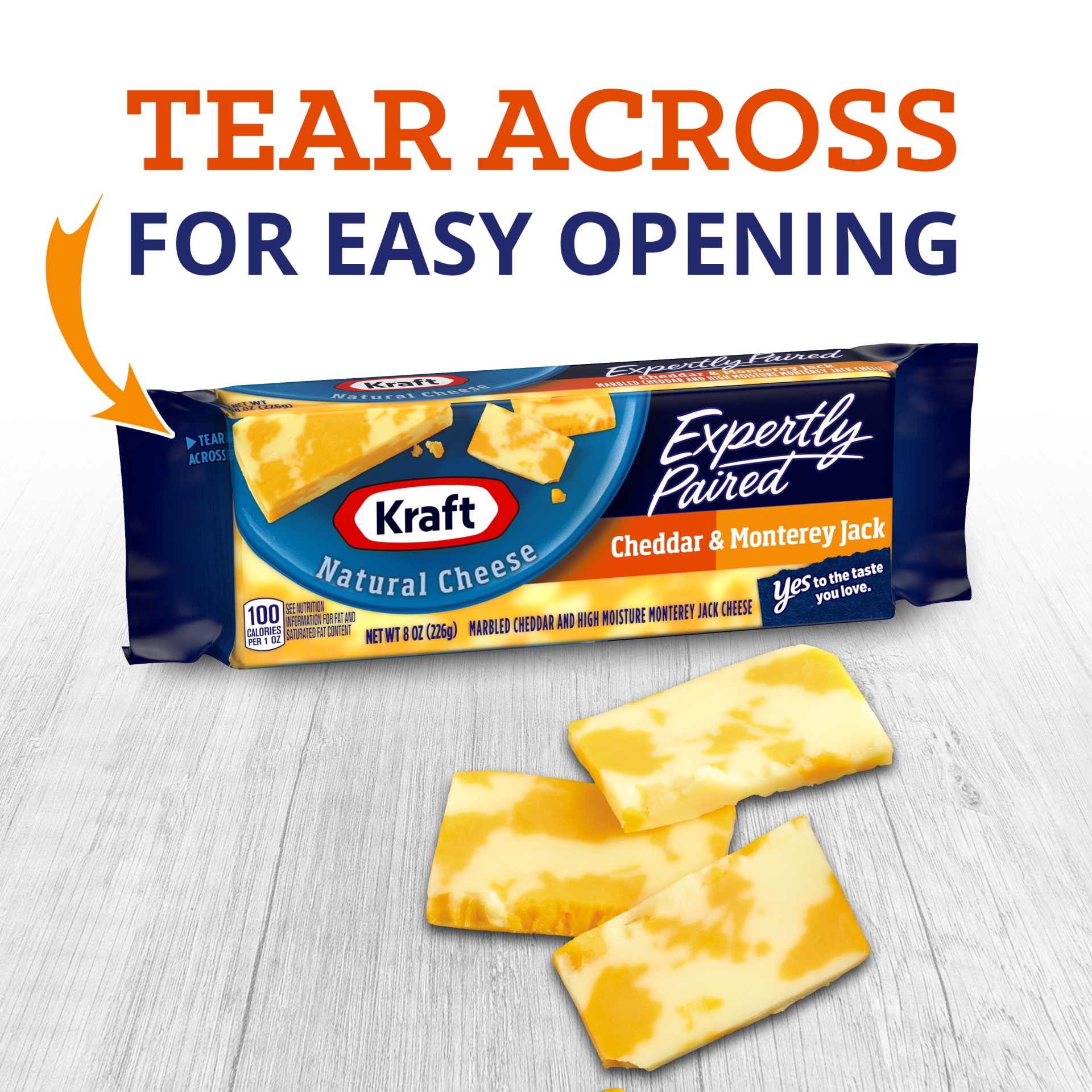 slide 3 of 10, Kraft Expertly Paired Cheddar & Monterey Jack Marbled Cheese, 8 oz Block, 8 oz