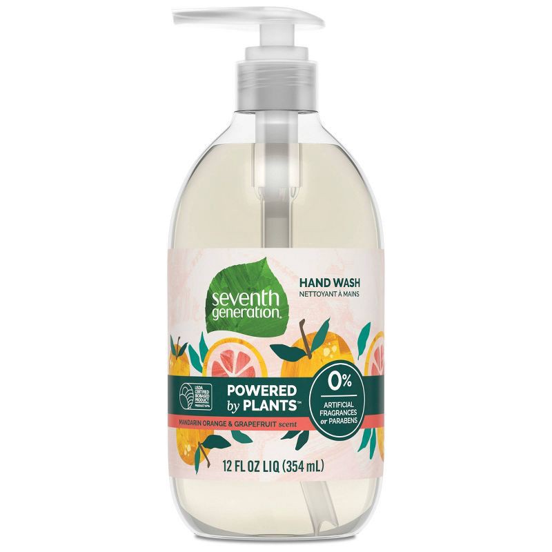 slide 1 of 8, Seventh Generation Mandarin Orange & Grapefruit Liquid Hand Soap - 12 fl oz, 12 fl oz