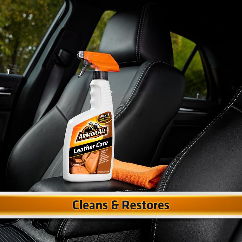 slide 3 of 7, Armor All 16oz Leather Care Automotive Protector: Vehicle Leather Conditioner & Cleaner, Car Interior Protection Liquid, 16 oz