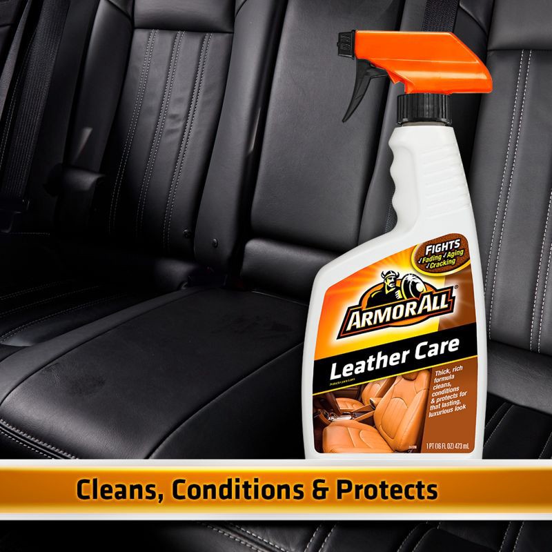slide 4 of 7, Armor All 16oz Leather Care Automotive Protector: Vehicle Leather Conditioner & Cleaner, Car Interior Protection Liquid, 16 oz