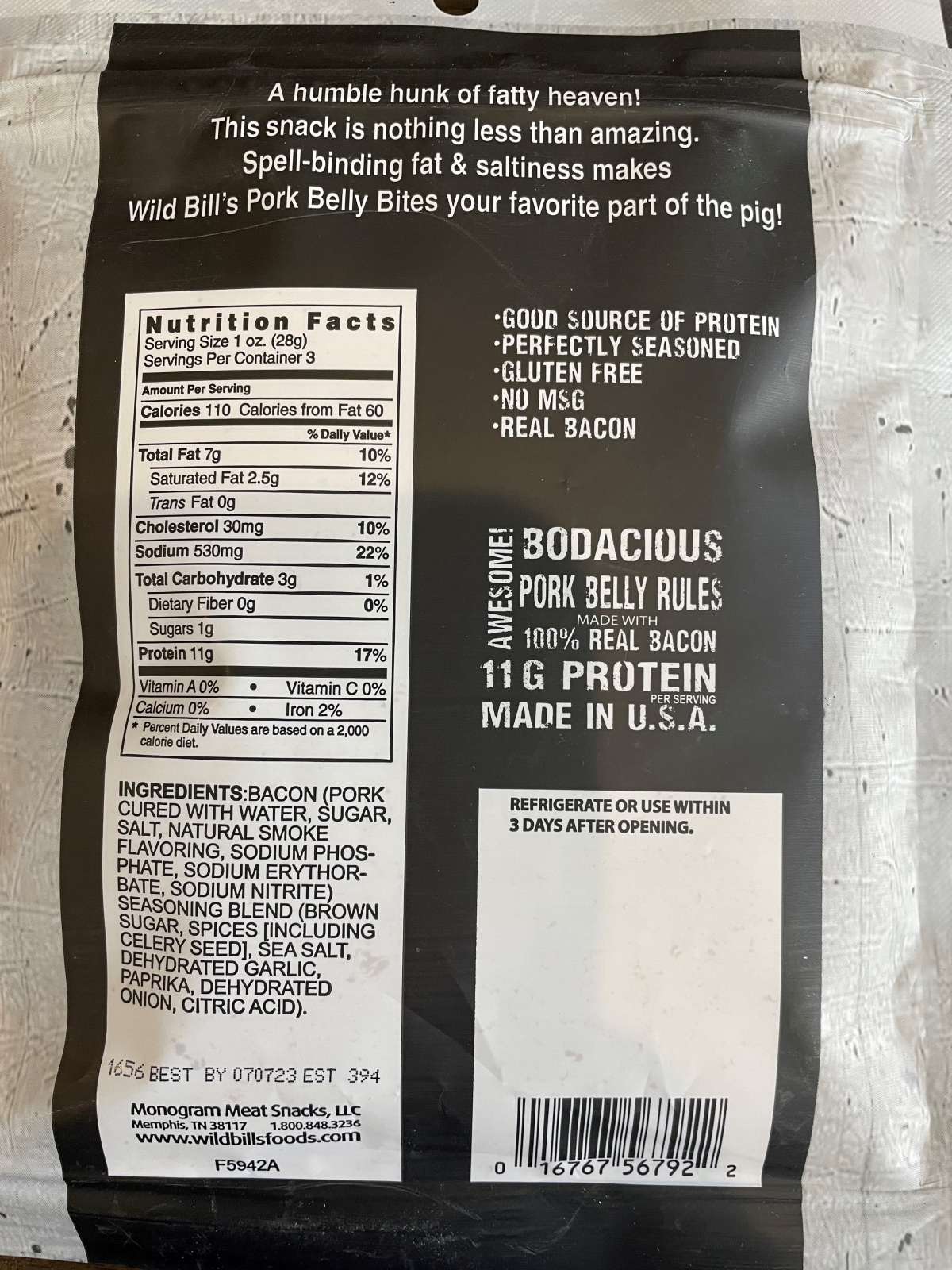 slide 2 of 2, Wild Bill's Pork Belly Bites, 3 oz